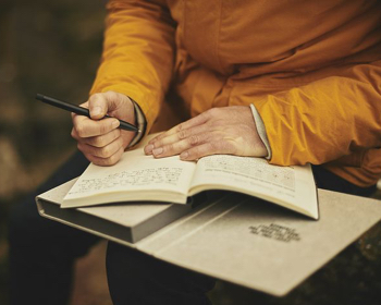 writing on book